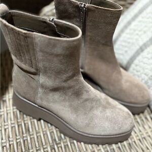 Vince Camuto Taupe Suede Platform Boots